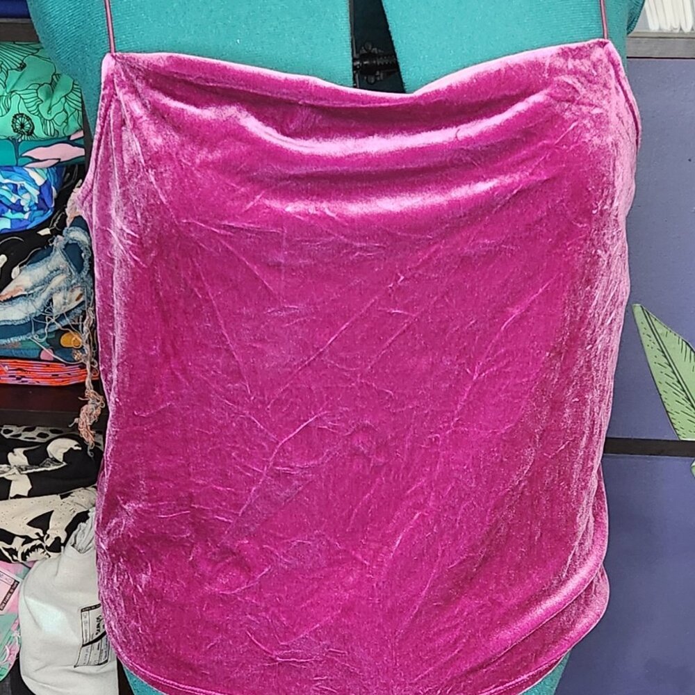 Pink velvet tank size XL in excellent condition from free press